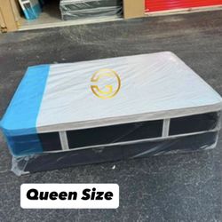 NEW Mattress Queen Size Plush Pillowtop With Box Spring // Offer  🚚