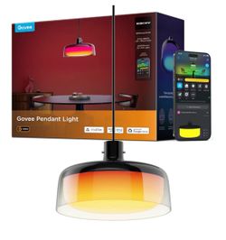 Govee Pendant Light for Kitchen Island, Three-Layer RGBIC Smart Lighting, Matter Compatible, 1300LM 2700K-6500K Dimmable Black Hanging Light Fixture W