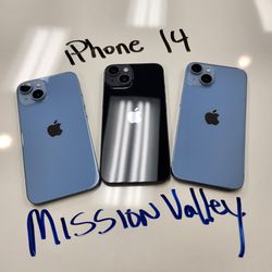 iPhone 14 128GB Unlocked | Mission Valley Store | w/ Warranty 