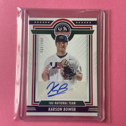 KARSON BOWEN 2022 USA BASEBALL 18u NATIONAL TEAM AUTO #88/499