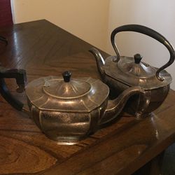 Silver Antique Sheffield Tea Kettles From England