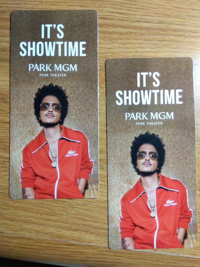 Bruno Mars Concert Tickets (2) - Saturday, July 31, 2021- Park MGM Grand Theatre