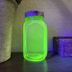 Vintage Uranium Glass Spice Jar