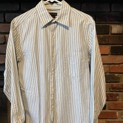 J. Ferrar Dress Shirt - Blue/White- Size Medium