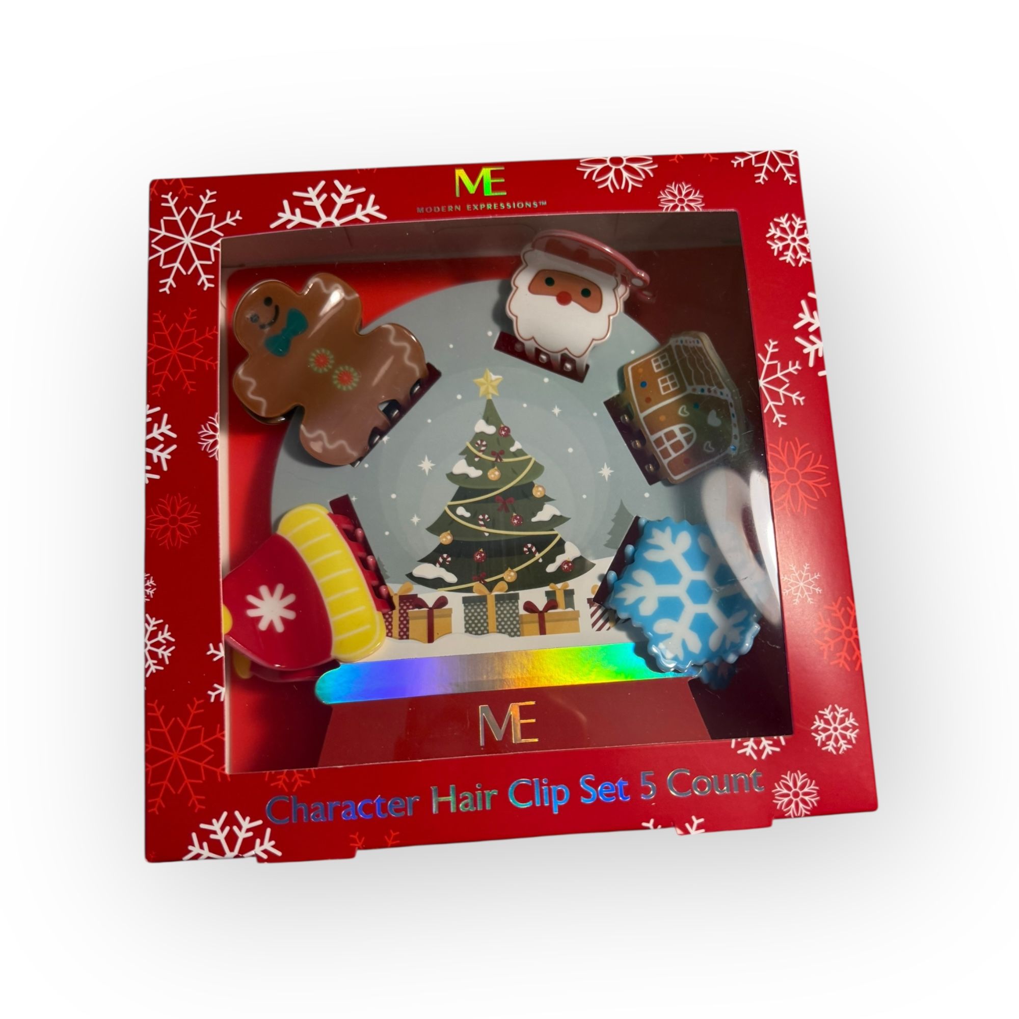 Modern Expressions Character Hair Clip Set – Holiday Edition (5 Count)