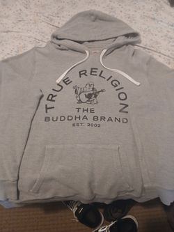 grey True Religion pullover hoodie (size XL)