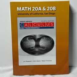 UCSD Math 20A & 20B Single Variable Calculus 4th Ed Rogawski Adams PB