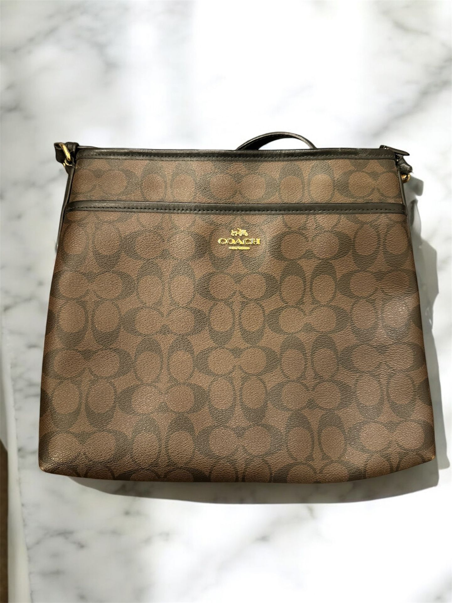 Coach Signature C Set: Brown Crossbody & Accordion Wallet
