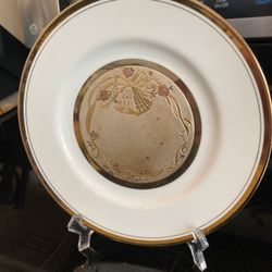Porcelain 8" Plate 22K Gold Wedding Bells . Choking Plate . Made In Japan