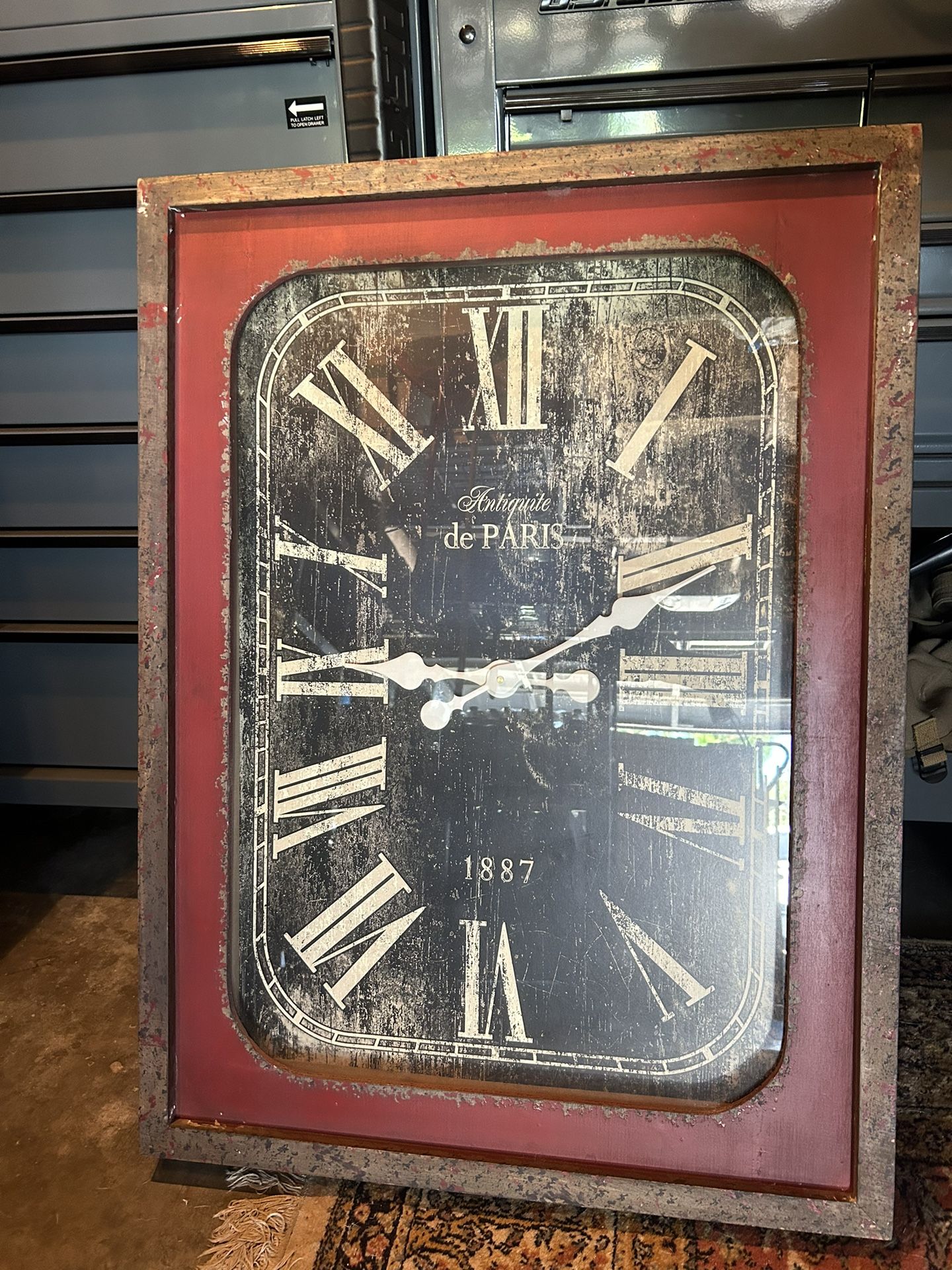 Rustic Red Antiquite de Paris Wall Clock