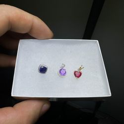 Beautiful 😍!! Gemstone Pendants Set In 925 Sterling Silver !!