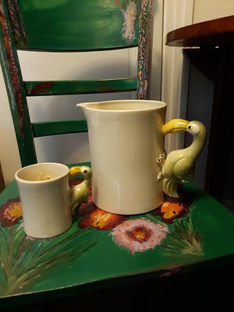 Toucan Pitcher And Mug! "Bird in the Hand"