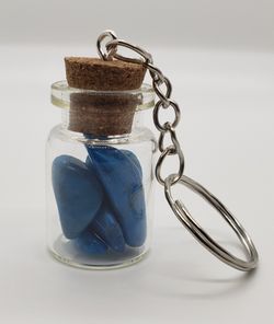 Natural Blue Gemstone Keychain