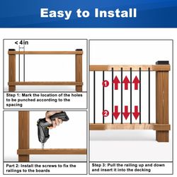 Belinova 100 Black Aluminum Deck Balusters – 26” Round Spindles (New)