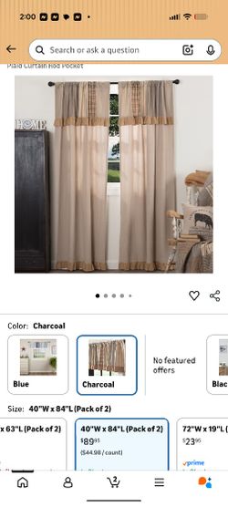 New VHC Farmhouse curtains. Wonderful Pattern And Burlap Look Combo. 2 Panels 84x40