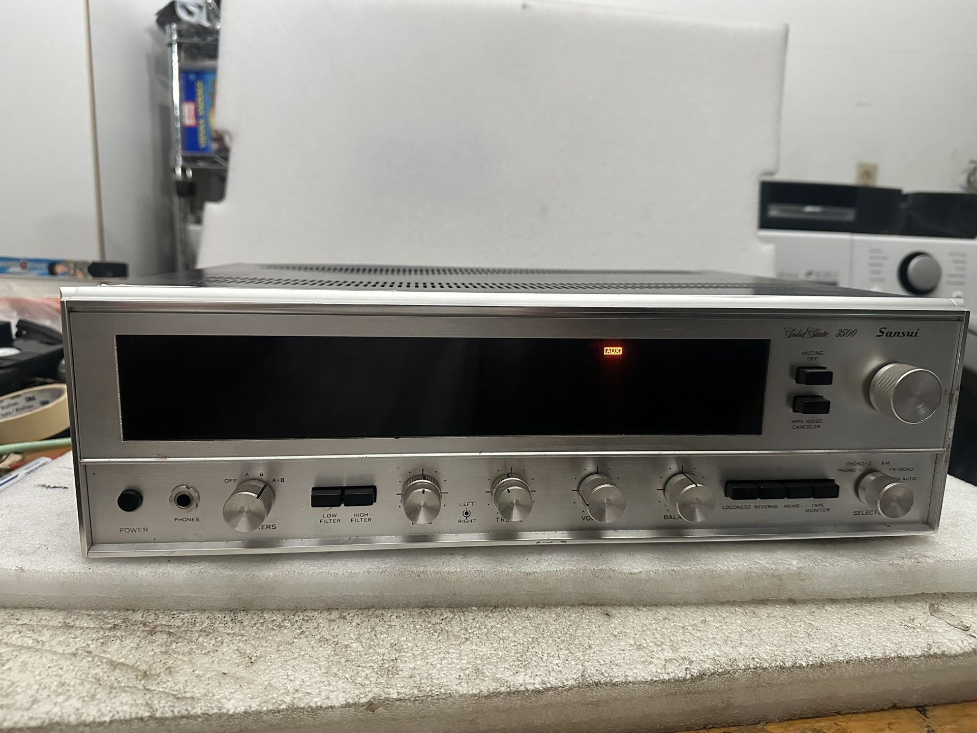 Sansui 3500 Solid-State AM/FM Stereo Tuner Amplifier FOR REPAIR
