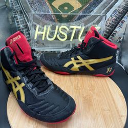 Asics Men's JB Elite V2.0 Wrestling Shoes Black/oly Gold/Red Sz 10