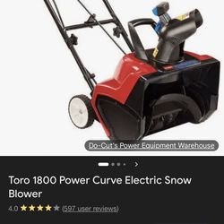 Toro 1800 power curve snowblower corded brand new wanting half price 150 or best offer