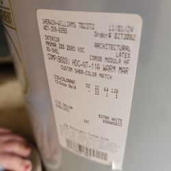 Brand New 5 Gallons Of Wall Paint Purchaed 11-1-2024 Color Is MARSHMELLOW BEAUTIFUL ...I Paid $185.00 Will Accept $160