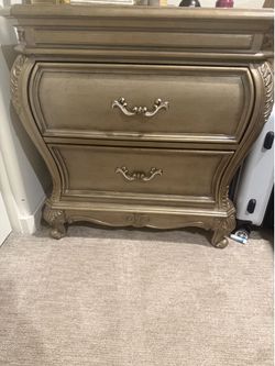 Queen size bed frame with 2 nightstands