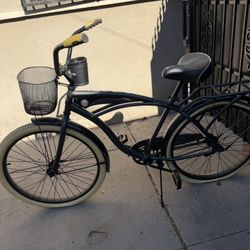 Beach Bike Matte Black Huffy Cruiser 