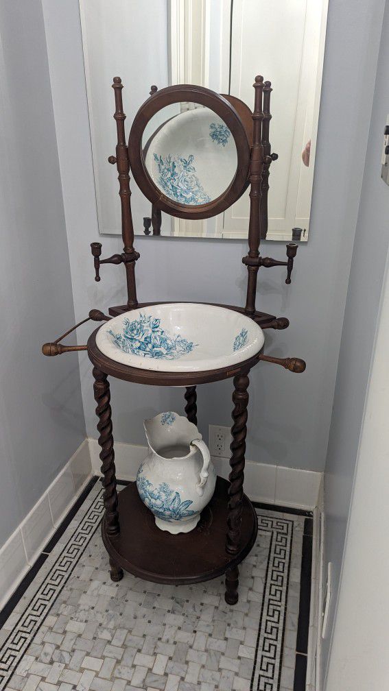 Antique Sink And Mirror 