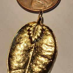 24 kt gold real Hawaiian leaf pendant 