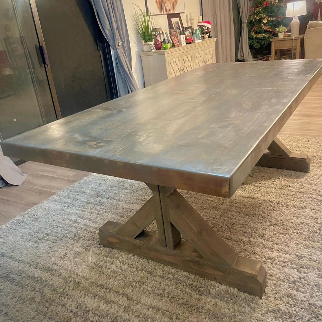 Farmhouse Diner Table Grey-Brown
