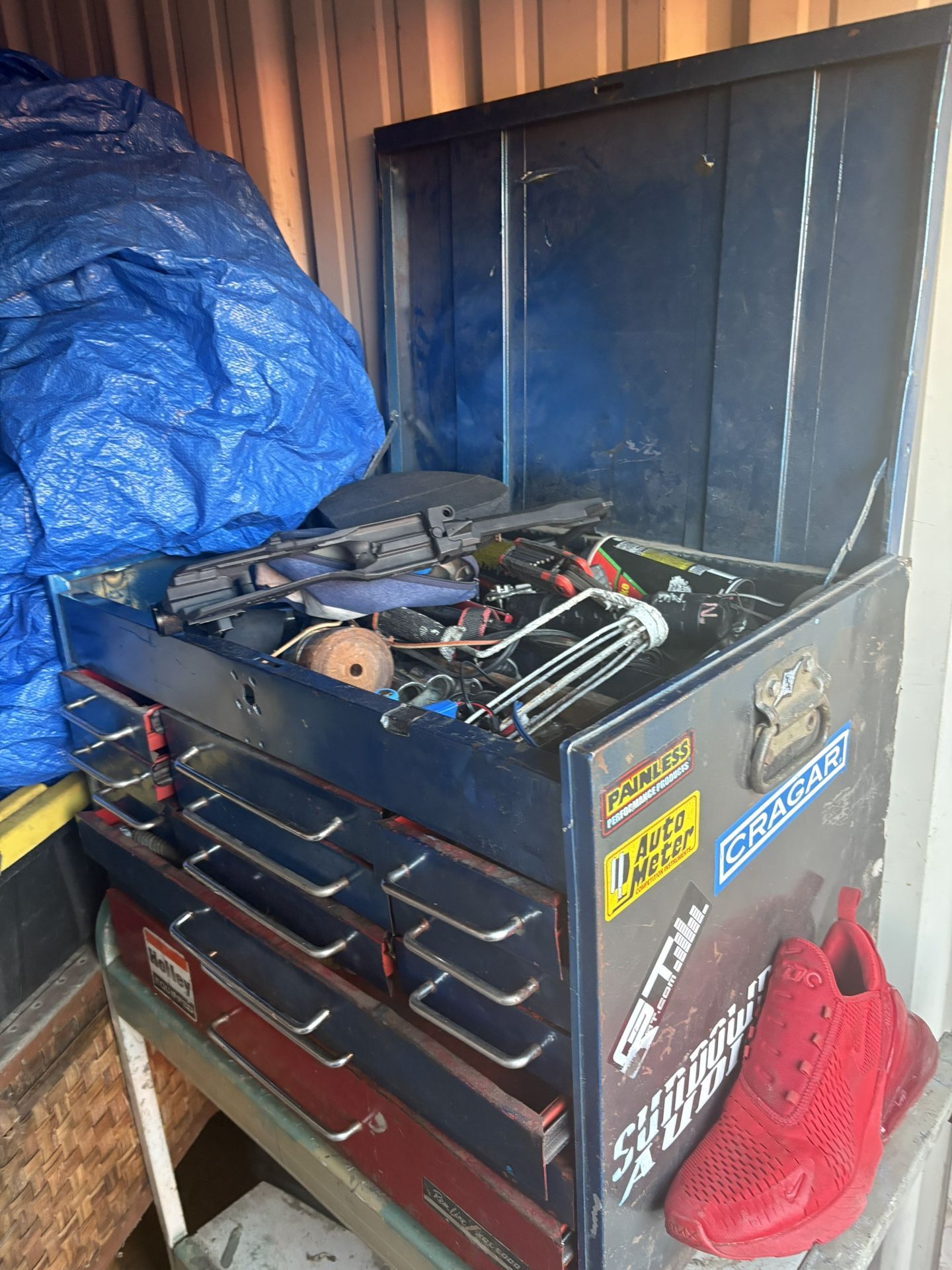 Tool Box With Cart And Tools
