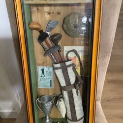 Vintage golf Shadow Box Antique,