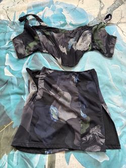 corset and skirt from white fox