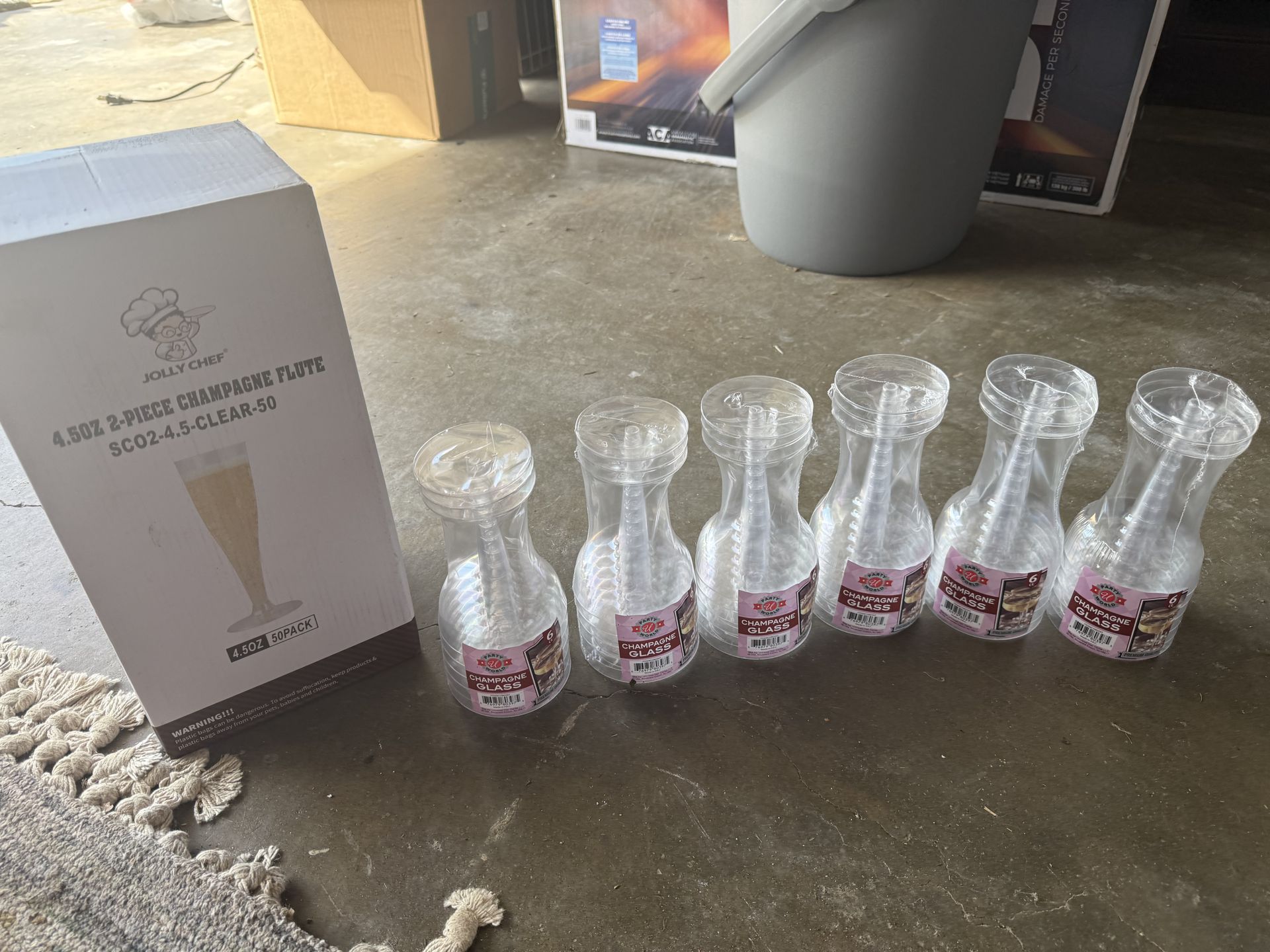 Disposable champagne cups brand new