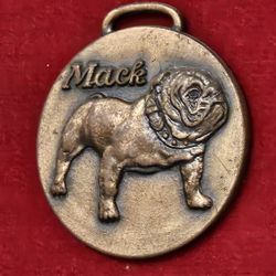 Vintage Pocket Watch Fob Mack Trucks Bull Dog Logo Advertising