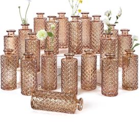 Amber Glass Bud Vases