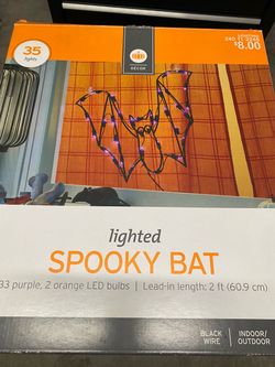 Halloween lighted spooky bat window decor