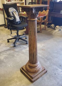 Antique Carved Wood Corinthian Column