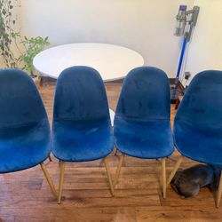 Contemporary velvet dining chairs (set of 4)