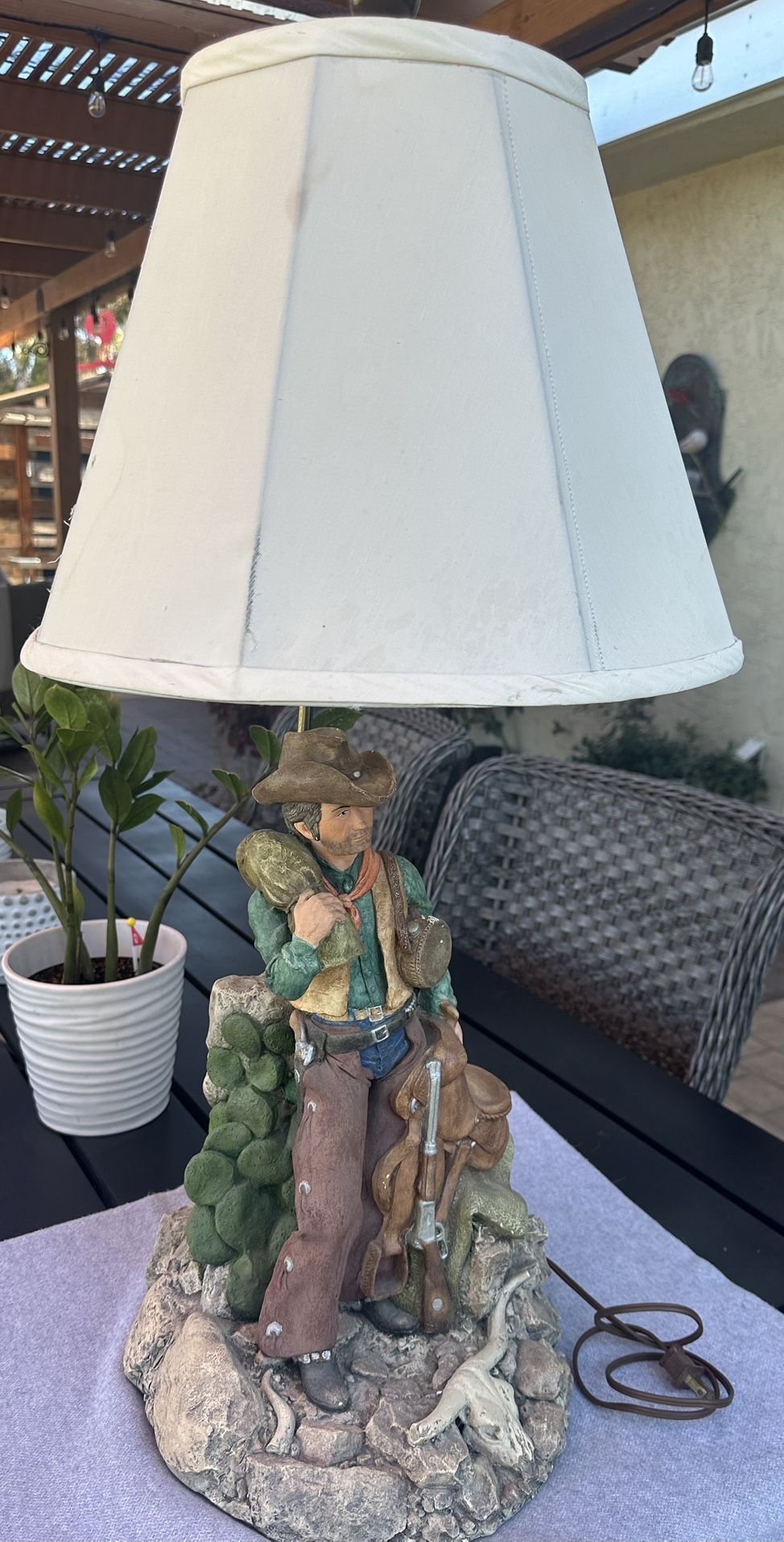 Vintage Cowboy Lamp