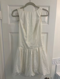Abercrombie & Fitch White Bubble Hem Mini Dress
