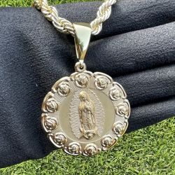 14K Gold filled virgin Mary pendant 