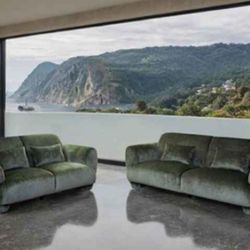 Brand New Olive Green Chenille Sofa And Love Seat