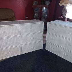 White Wicker Dressers