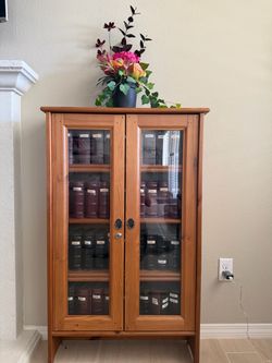 Two Solid Wood IKEA Leksvik Display Cabinet