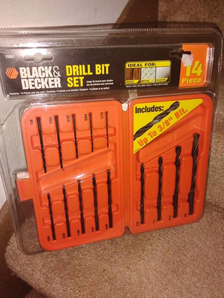 Black & Decker Drill Bit Set! 14 CT. Brand New!