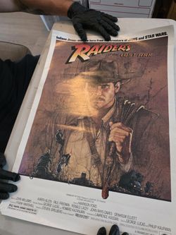 1981 Raiders Of The Lost Arc. Indiana Jones. 80s. Poster. Movies Harrison Ford. 