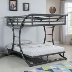 COASTER Stephan Full over Full Bunk Bed - Gunmetal - Costs $875 New!