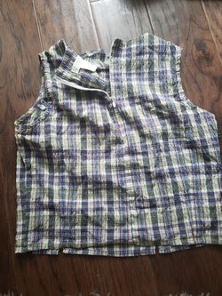 Express plaid sleeveless shirt