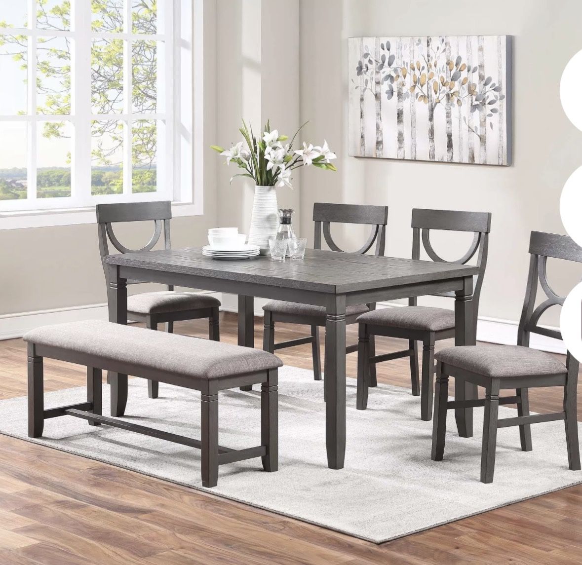Dining Table Set With Chairs And Bench