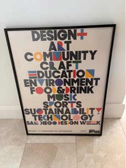 18”x24” SD Design Week poster in frame