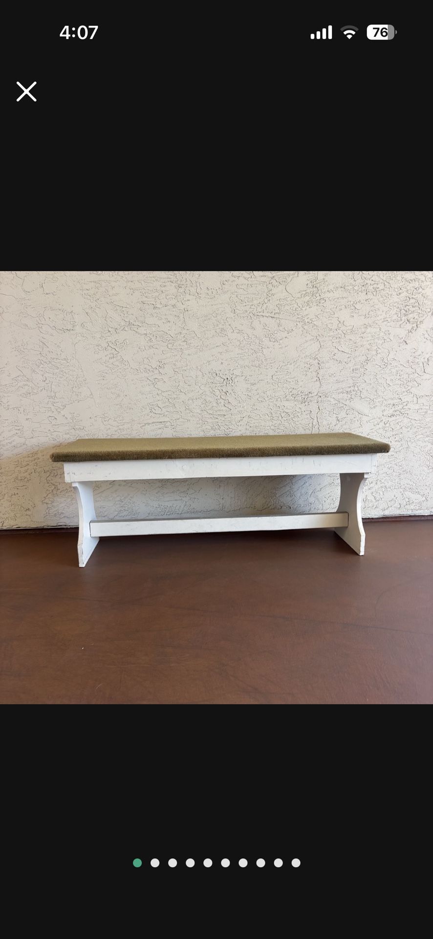 One Solid Wood Bench with Comfortable Upholstered Top